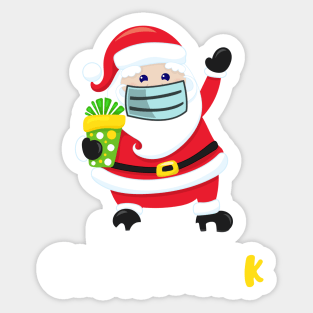 Merry Christmask Santa Wearing Mask Merry Christmas 2020 Sticker